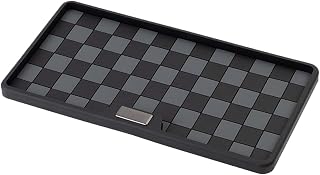 Car Dashboard Non-Slip Mat, PVC Grid Multifunctional Auto Storage Tray, Universal Vehicle Organizer Sticky Gripping Pad for Smartphone, GPS, Keys, Sunglasses, Number Plate (Black Grey)
